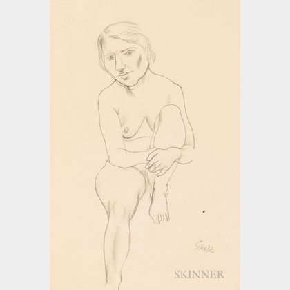 Attributed to George Grosz (German/American, 1893-1959) Female Nude