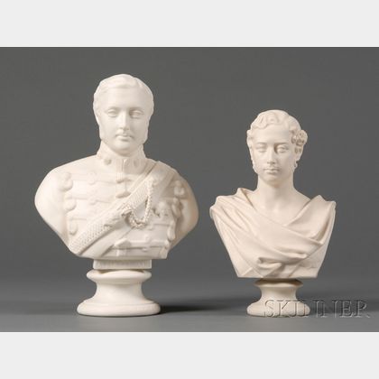 Two Parian Busts of Edward VII
