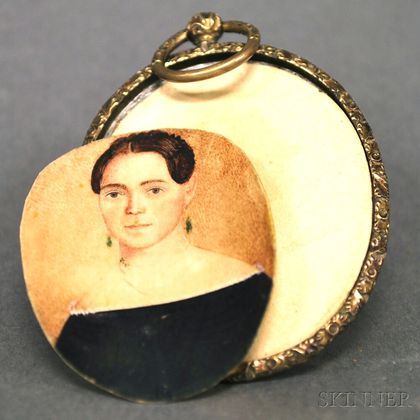 Portrait Miniature on Ivory of a Young Woman
