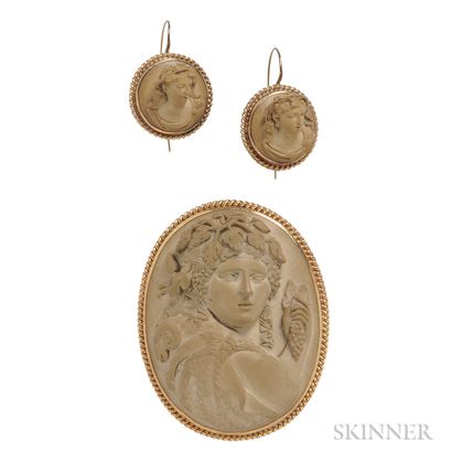Antique Gold and Lava Cameo Suite