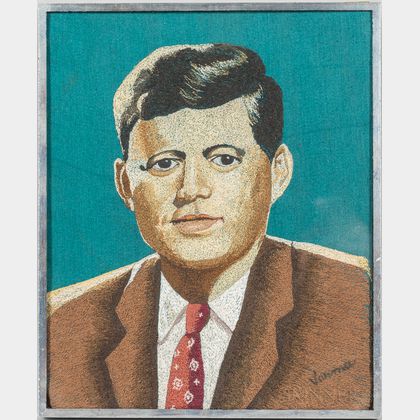 Needlework Picture of President John F. Kennedy