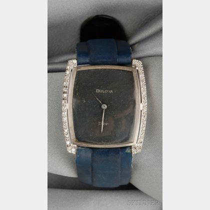 14kt White Gold and Diamond Wristwatch, Christian Dior, Bulova