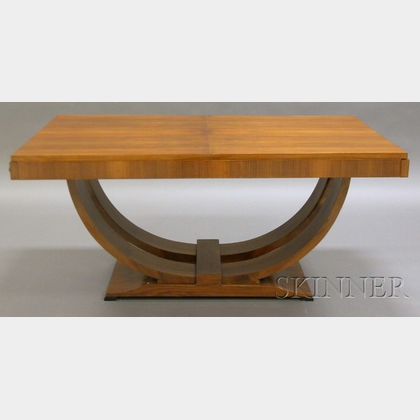 Art Deco Dining Table with Two Leaves