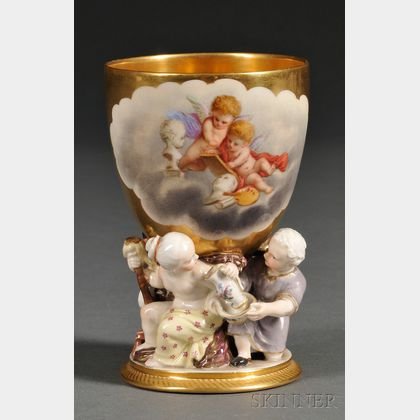 Dresden Painted Porcelain Chalice