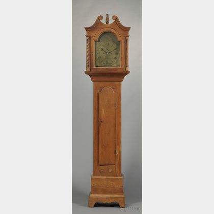 Carved Cedar Tall Case Clock