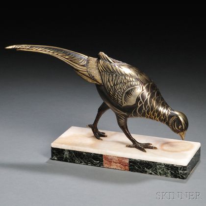 After Irene Rochard (French, 1906-1984) Art Deco-style Bronze Figure of a Pheasant