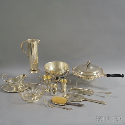 Large Group of Silver-plated Serving Pieces