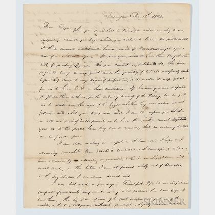 Letter from John Edwards to George W. William, Esq.