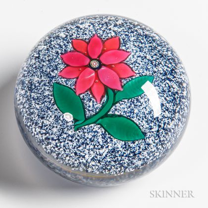 Boston and Sandwich Glass Company Pink Poinsettia Paperweight