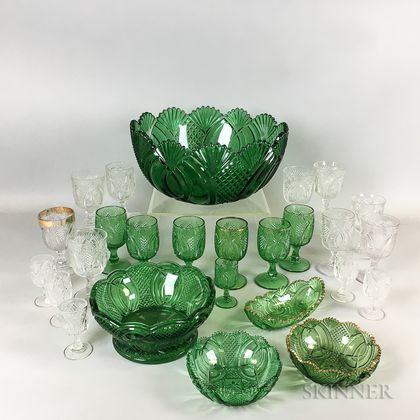 Twenty-six Pieces of McKee Glass Co. Hickman-pattern Tableware