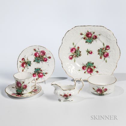 Twenty-one-piece Hammersley "Grandmother's Rose" Porcelain Tea Service. Estimate $50-70