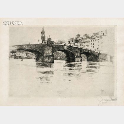 Joseph Pennell (American, 1860-1926) Ponte San Trinita (Florence)