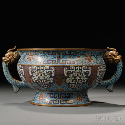 Cloisonne Censer with Two Handles