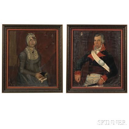 James Brown (Massachusetts, act. 1806-1808),Pair of Portraits of General William Towner and His Wife Lurana Chadwick Towner, of Willia