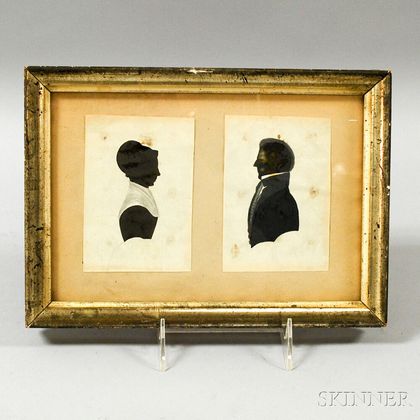 Pair of Framed Hollow-cut Silhouettes