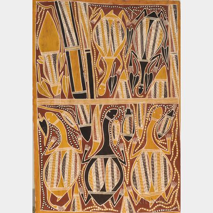 Johnny Bulunbulun (Aboriginal Australian, 1946-2010) Untitled (Turtle Abstraction)