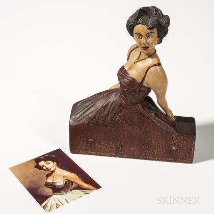 Carved and Painted Figure of Elizabeth Taylor