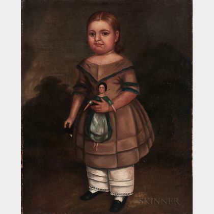 American School, Mid-19th Century Child Holding a Doll