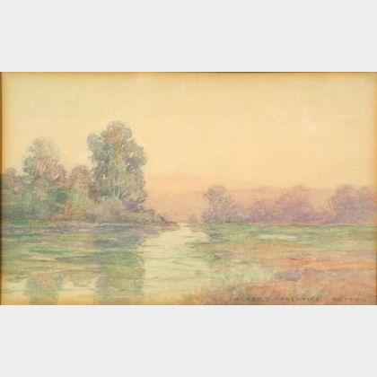 Albert Prentice Button (American, b. 1872) Dusk/A Lake View