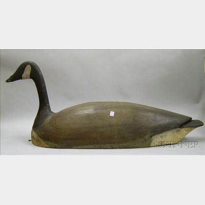 Large Carved and Painted Wooden Canada Goose Decoy