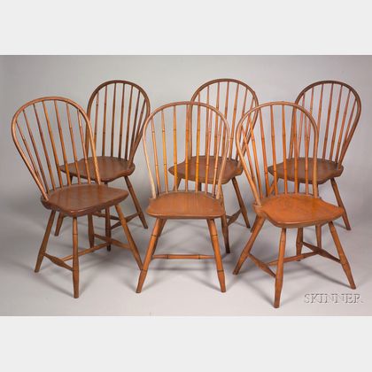 Set of Nine Windsor Bow-back Side Chairs