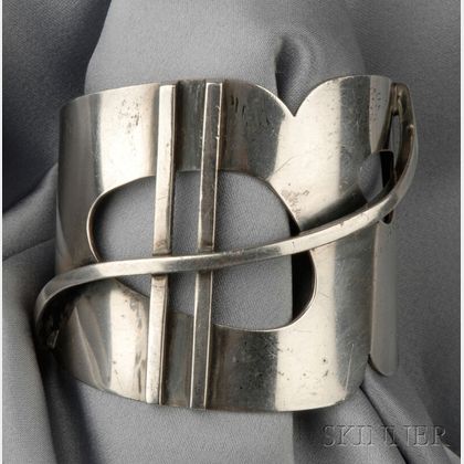 Sterling Silver Cuff Bracelet, Henry Steig