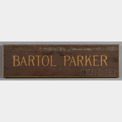Painted Trade Sign "BARTOL PARKER,"