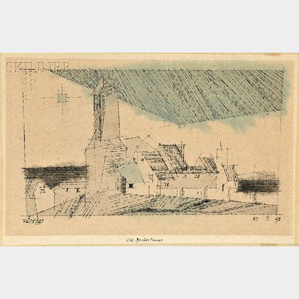Lyonel Feininger (American, 1871-1956) Old Powder Tower