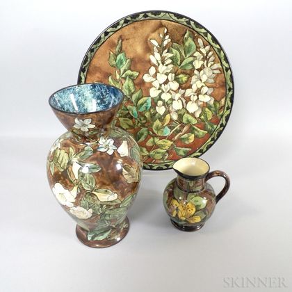Three Doulton Lambeth Ceramic Faience Items