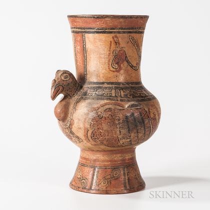 Large Pre-Columbian Polychrome Pottery Vessel