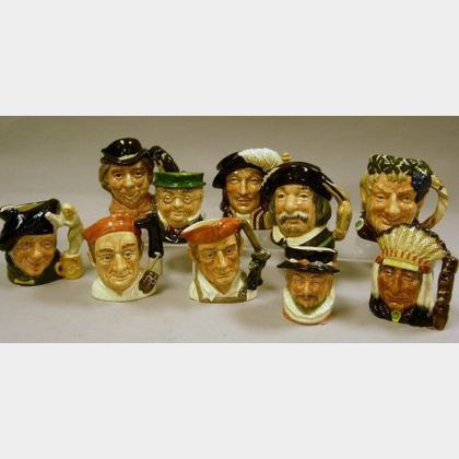 Ten Small Royal Doulton Character Jugs