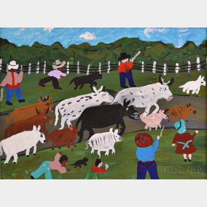Bernice Sims (American, b. 1926) Untitled (Cattle Drive)