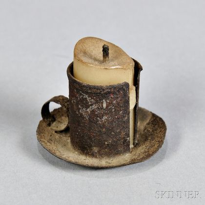 Miniature Tinned Iron Chamber Candlestick
