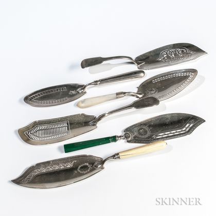 Six George III Sterling Silver Fish Slices