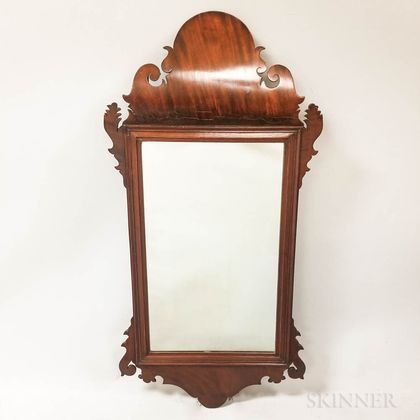 Chippendale Mahogany Scroll Frame Mirror
