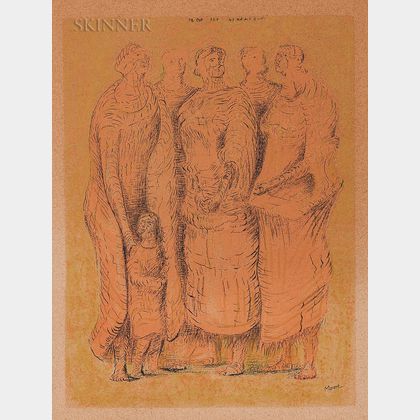Henry Spencer Moore (British, 1898-1986) Five Figures with Child