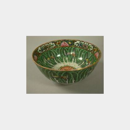 Small Chinese Export Porcelain Cabbage Leaf Pattern Bowl. 