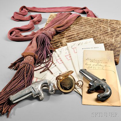Journal, Pistols, Sash, Gold Watch, and Papers of Colonel Richard C. Dawkins, 6th Kentucky Infantry