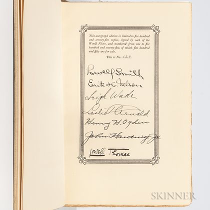 Thomas, Lowell (1892-1981) The First World Flight , Autograph Edition.