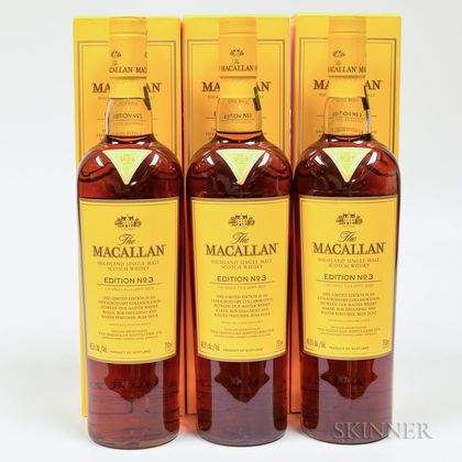 Macallan Edition No. 3, 3 750ml bottles (oc) 