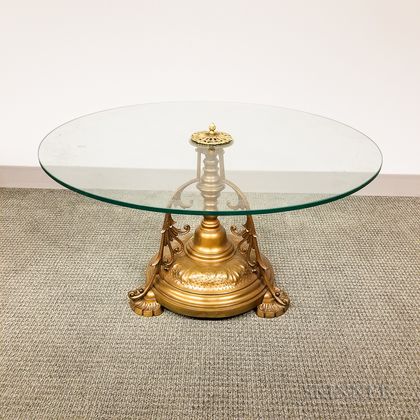 Glass-top and Bronzed Metal Table