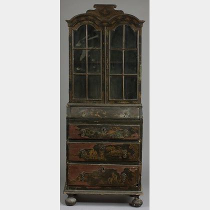Queen Anne Style Japanned Small Bookcase
