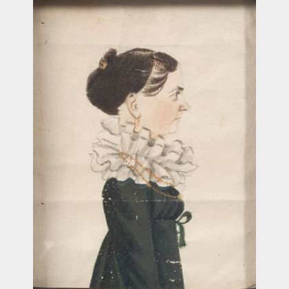 Possibly Jacob Maentel (American, 1763-1863) Portrait of a Woman.