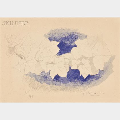 After Georges Braque (French, 1882-1963) Le lierre sur fond bleu