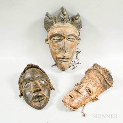 Three African Carved Masks