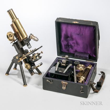 J. Swift & Son Compound Microscope and a R. Plagwitz Illuminator Microscope