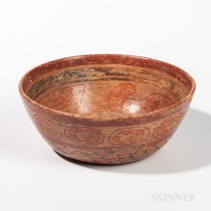 Mayan Polychrome Pottery Bowl