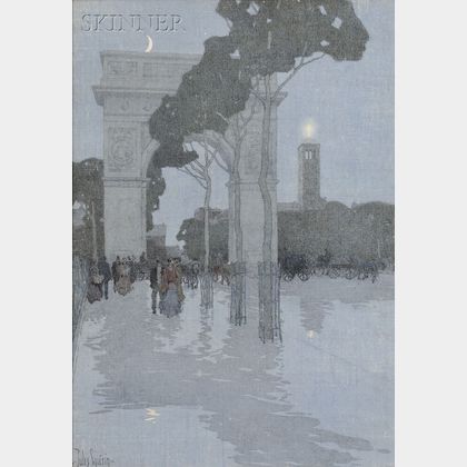 Jules Guerin (American, 1866-1946) The Washington Arch in Washington Square