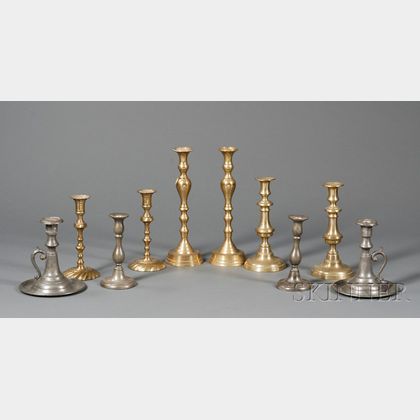 Five pairs of Candlesticks