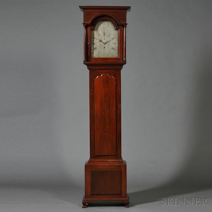 Yellow Pine Carved Tall Case Timepiece